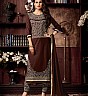 Coffee Cotton Straight Semi Stitched Salwar Kameez - Online Shopping India