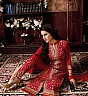 Red Cotton Straight Semi Stitched Salwar Kameez - Online Shopping India