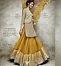 Georgette Semi Stitched Beige Yellow Salwar Kameez - Online Shopping India