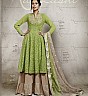 Georgette Semi Stitched Green Beige Salwar Kameez - Online Shopping India