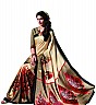 Cream Kalyalm Silk Printed Saree - Online Shopping India