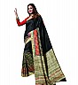 Black Cream Pattu Silk Printed Saree - Online Shopping India