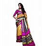 Yellow Pink Kalyalm Silk Printed Saree - Online Shopping India