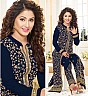 Navy Blue Embroidered Straight Suit - Online Shopping India