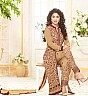 Beige Embroidered Straight Suit - Online Shopping India