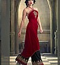 Designer Velvet  Straight Semi Stitched RedSalwar Kameez - Online Shopping India