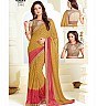 Yellow Pink  Georgette Printed Saree - Online Shopping India