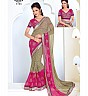 brown Pink  Georgette Printed Saree - Online Shopping India
