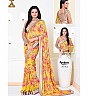 Yellow  Georgette Printed Saree - Online Shopping India