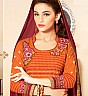 Orange Semi Stitched Salwar Kameez With Dupatta - Online Shopping India