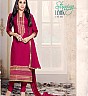Straight Semi Stitched Pink Salwar Kameez With Dupatta - Online Shopping India