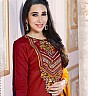 Patiyala Semi Stitched Yellow Maroon Salwar Kameez With Dupatta - Online Shopping India