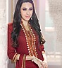 Straight Semi Stitched Maroon Salwar Kameez With Dupatta - Online Shopping India