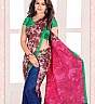 Bansi  Vichitra  Georgette Printed Multicolour Saree - Online Shopping India