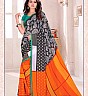 Bansi  Vichitra Georgette Printed Multicolour Saree - Online Shopping India