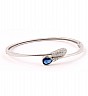 92.5 Sterling Silver Blue Stone Kada Style Bracelet For Women - Online Shopping India