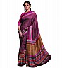 Magenta Tusser Silk Printed Saree - Online Shopping India