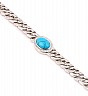 92.5 Sterling Silver Blue Stone Bracelet For Men - Online Shopping India