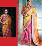 Orange,Red  & Pink Saree - Online Shopping India